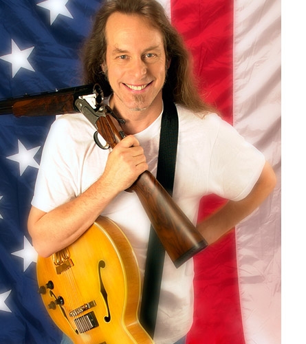 Ted Nugent book cover for "God, Guns and Rock & Roll".